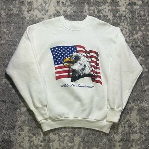Vintage 80s USA Patriotic Bald Eagle Crewneck Sweatshirt